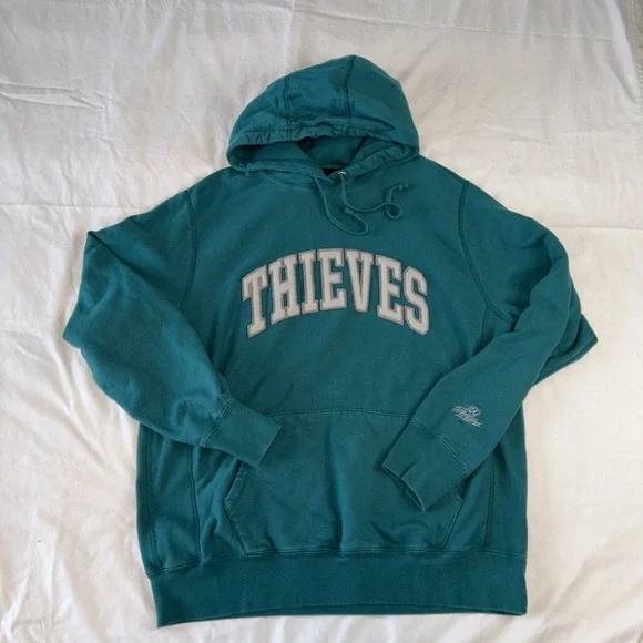 100 Thieves Hoodie Mens XL Green Raised Letter Spellout Pullover Sweatshirt - Picture 4 of 16